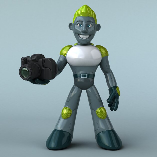 Foto robô verde - personagem 3d