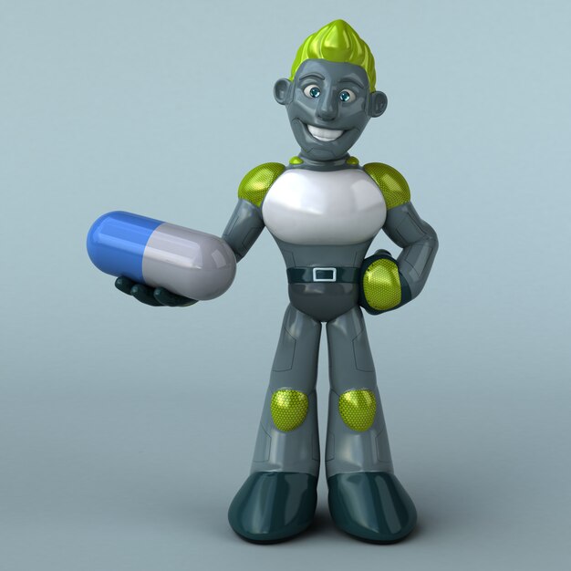 Robô verde - personagem 3d