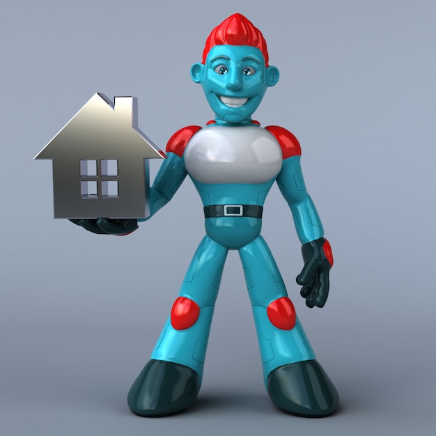 Robô Vermelho - Ilustração 3D