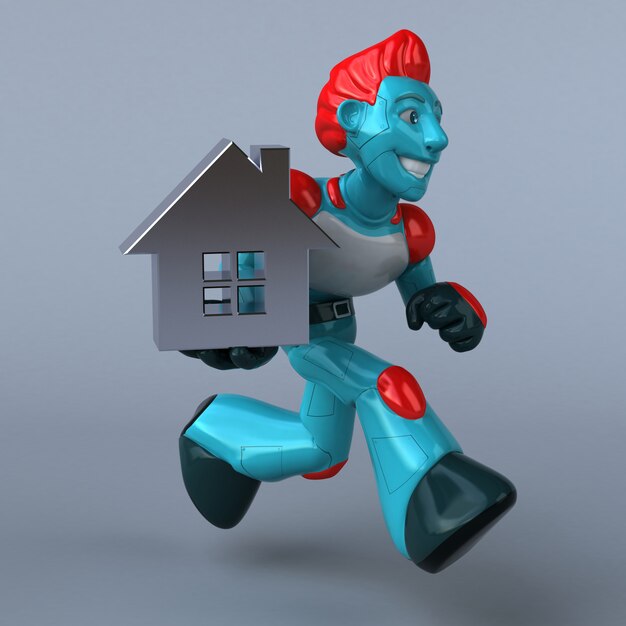 Robô Vermelho - Ilustração 3D