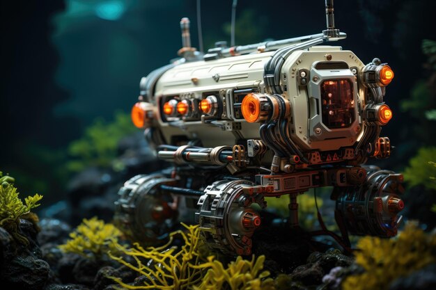 Robôs exploram o fundo do mar em meio a recifes coloridos