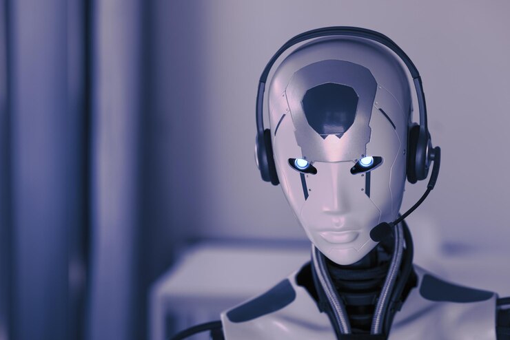 Foto robot ai trabajando en la oficina