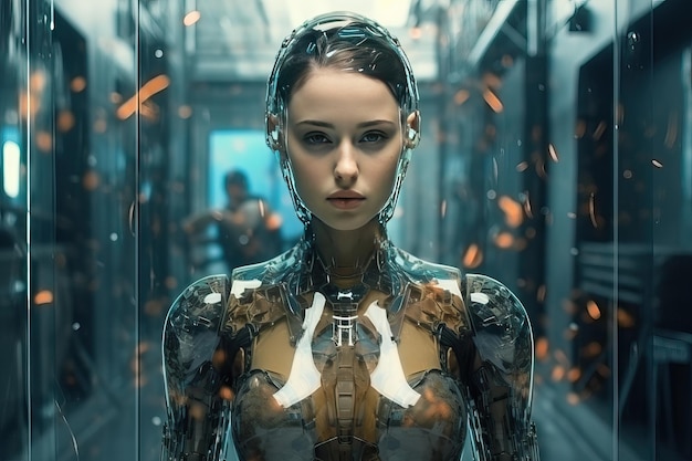Robot Android con rostro de mujer