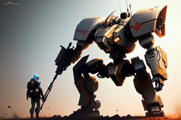 Foto robot armor warrior terminator future machine armor exoesqueleto tecnología fondo de pantalla fondo