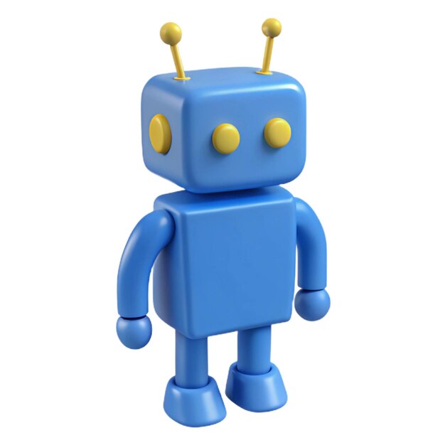 un robot azul hecho por la compañía del robot