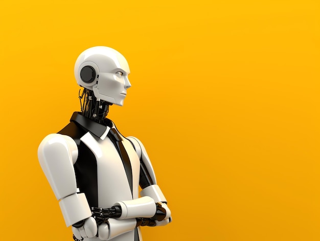 Un robot con los brazos cruzados