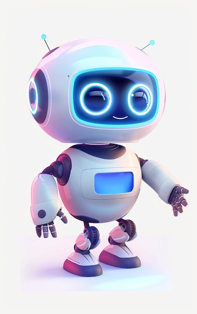 Foto un robot con una cara azul y una nariz negra