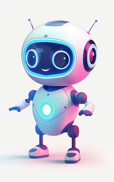 un robot con una cara azul y los ojos azules