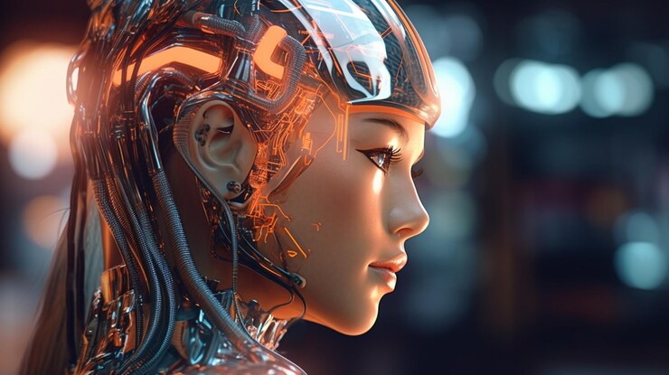Un robot con un casco que dice 'robot' en él generative ai