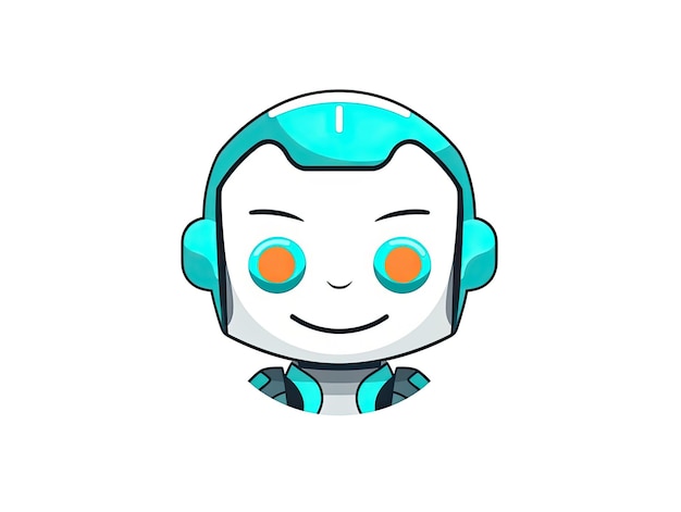 Robot chatbot AI bot dibujos animados logo insignia diseño símbolo dibujos animados estilo plano ilustración IA generativa