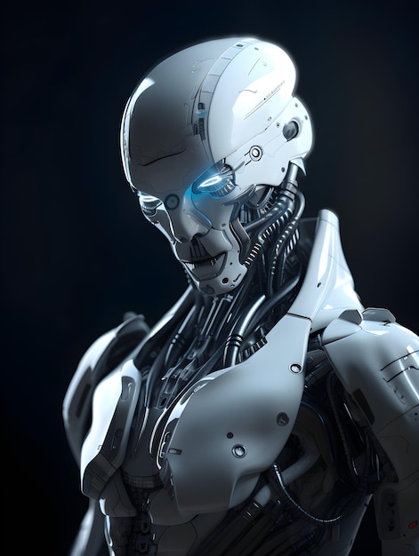 Un robot cyborg humanoide