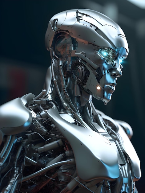 Un robot cyborg humanoide