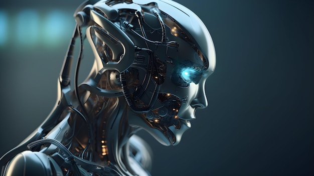 Un robot cyborg humanoide