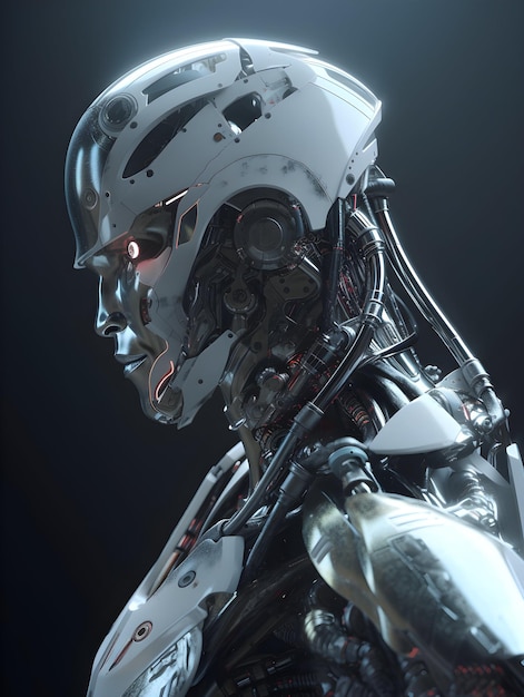 Un robot cyborg humanoide