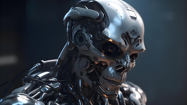 Un robot cyborg humanoide