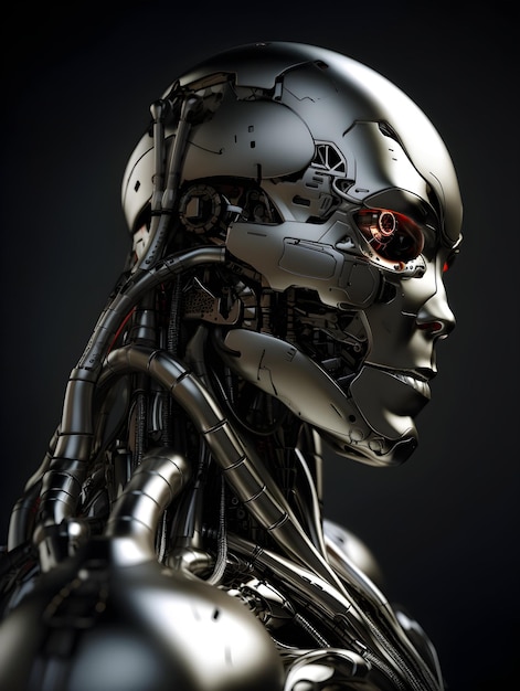 Un robot cyborg humanoide