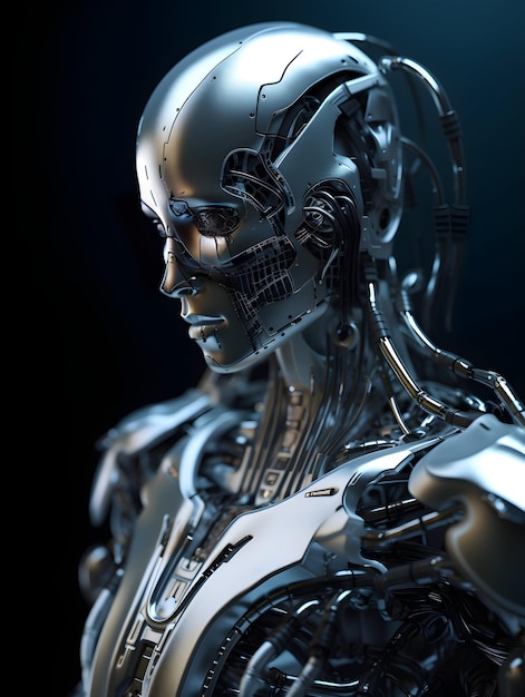 Un robot cyborg humanoide