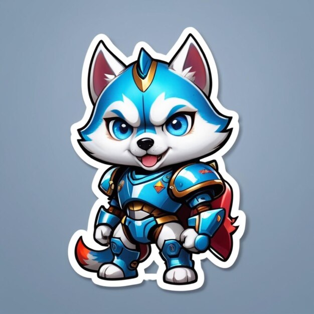 El robot cyborg husky y lindo