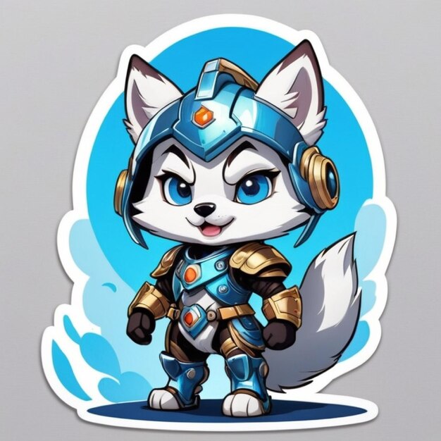 El robot cyborg husky y lindo