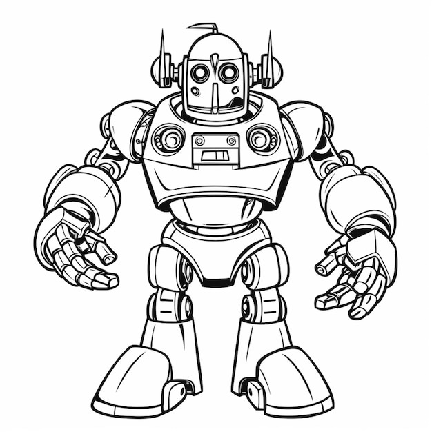 Un robot de dibujos animados con un gran cuerpo y una cabeza grande generativa ai