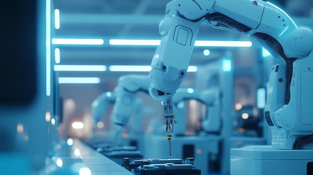 un robot está siendo hecho por un robot que está hecho por robot