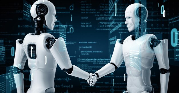 El robot futurista MLB Inteligencia Artificial Humanoide (AI) y la programación