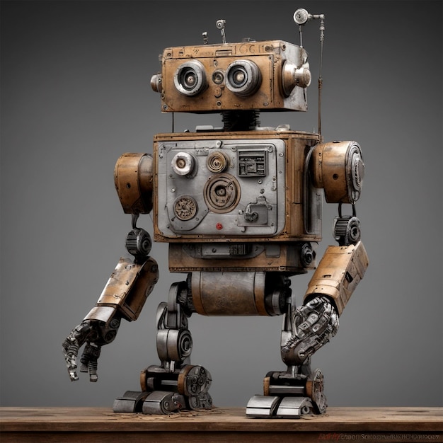 Un robot hecho de materiales reciclados al estilo de Banksy está de moda en Artstation Sharp Focus