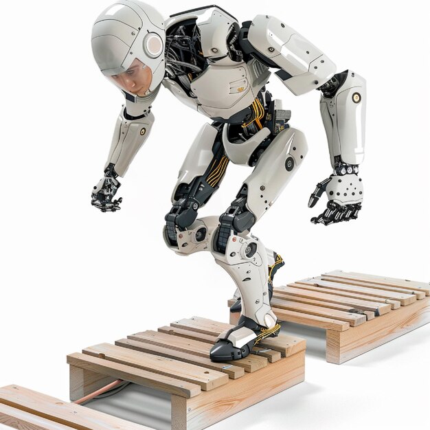 Robot humanoide aprendiendo a navegar en una carrera de obstáculos
