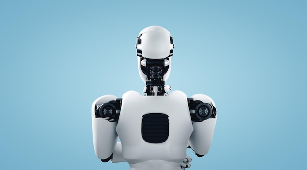 Un robot humanoide que piensa y analiza los datos de la información