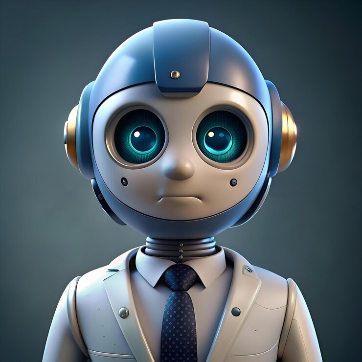 Foto un robot de ia amistoso en un traje listo para ayudar