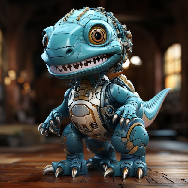 El robot Iguanodon de dibujos animados en 3D