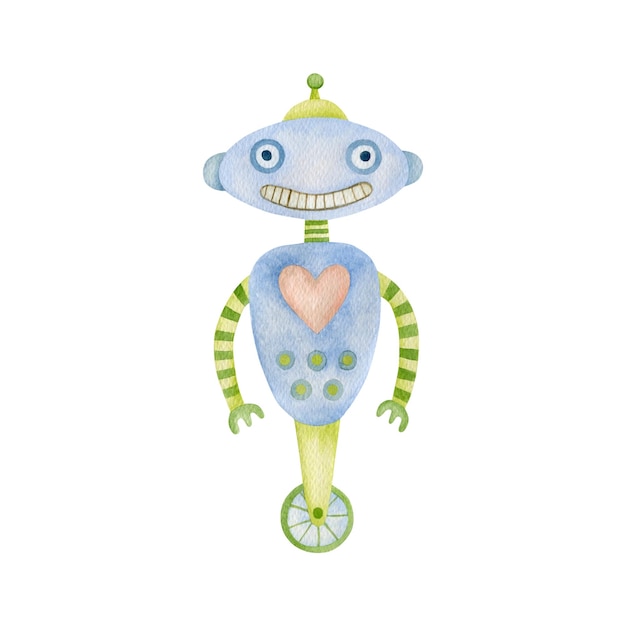 Robot de ilustración acuarela