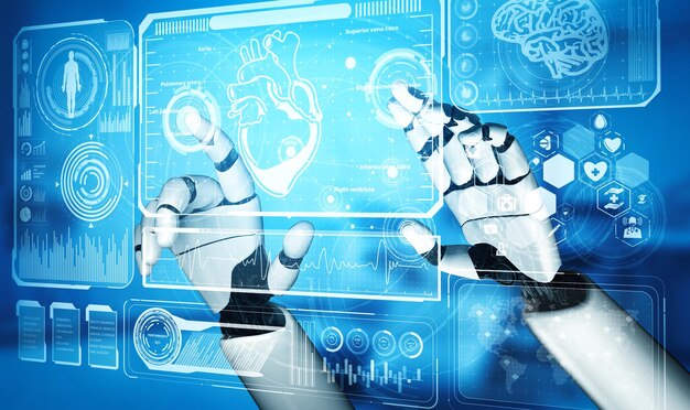 El robot de inteligencia artificial médica de renderización Mlp d
