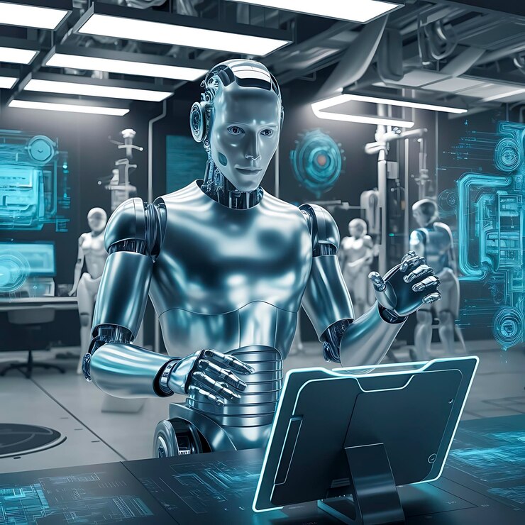 Robot de investigación de inteligencia artificial en 3D