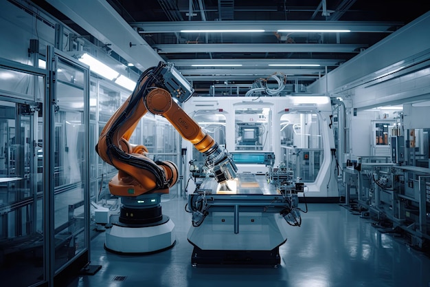 Un robot en un laboratorio en un laboratorio de ciencias