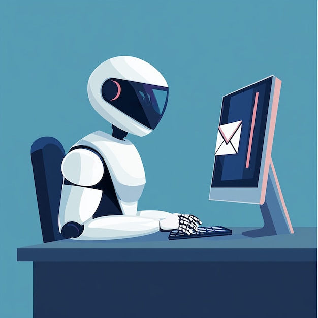un robot con una letra que dice "robot" en la pantalla