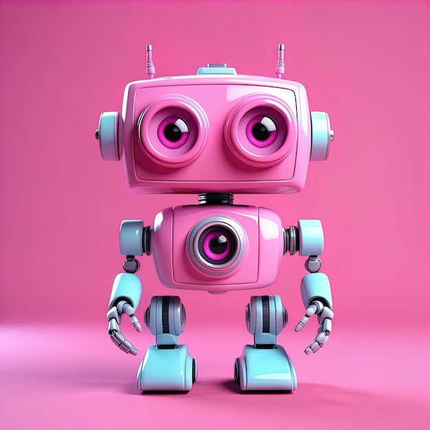 robot lindo en el color rosa ilustración de alta calidad robot lindo en el color rosa de alta calidad