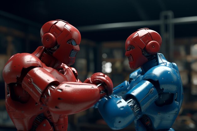 Robot de lucha de boxeo Generar Ai