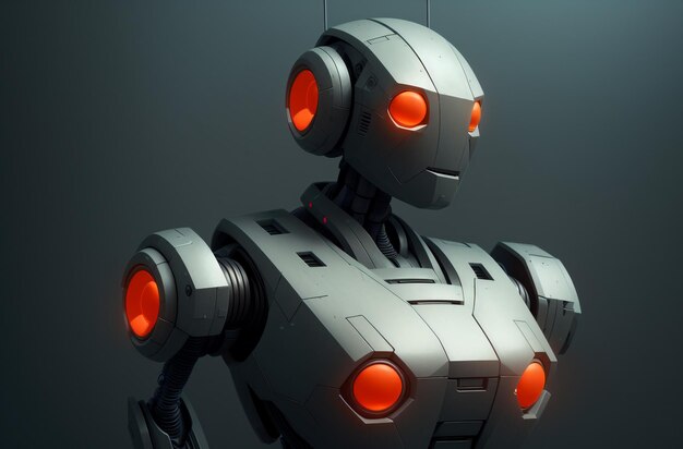 Robot Máquina cibernética mecánica con inteligencia artificial AI generativa