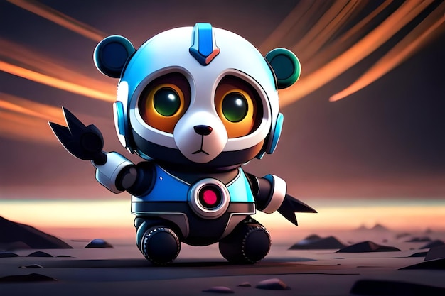 Foto robot mecha panda