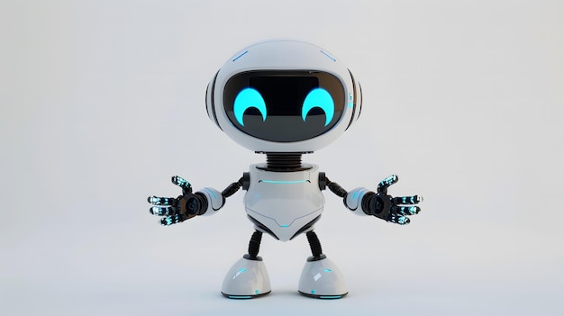 un robot con ojos azules y un