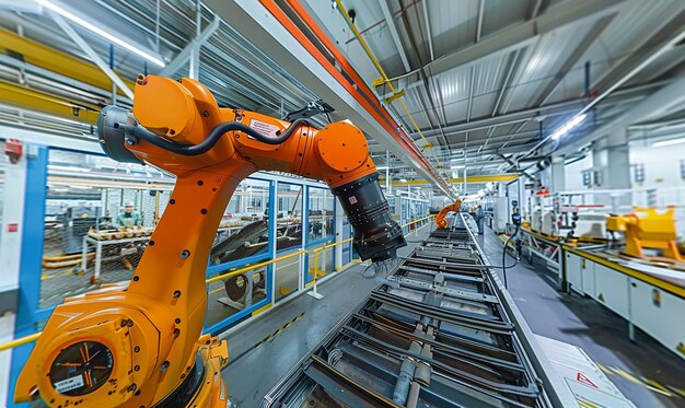 un robot que está siendo hecho por una máquina