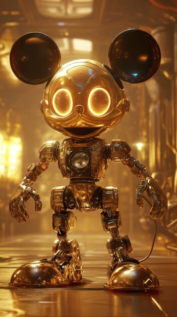 un robot que tiene un ratón en él