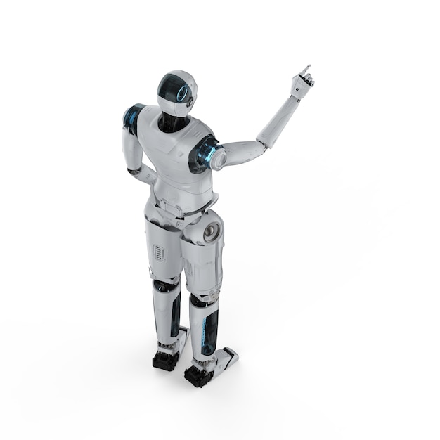 Robot de renderizado 3D o punto de dedo cyborg
