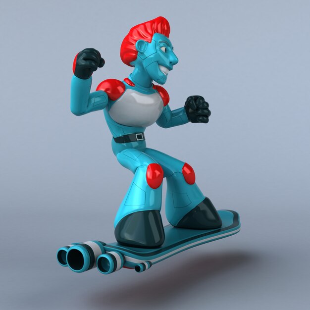 Robot rojo - Ilustración 3D