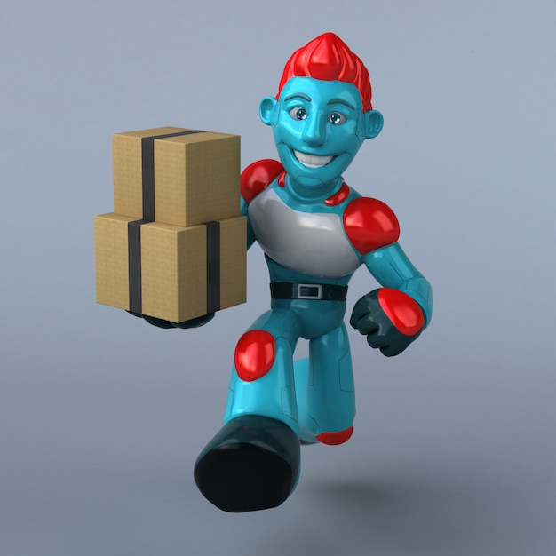 Robot rojo - Ilustración 3D