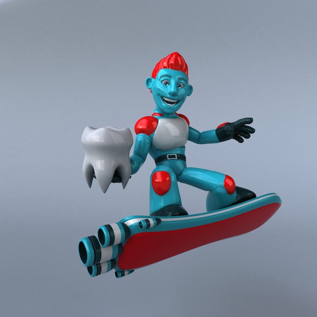 Robot rojo - Ilustración 3D