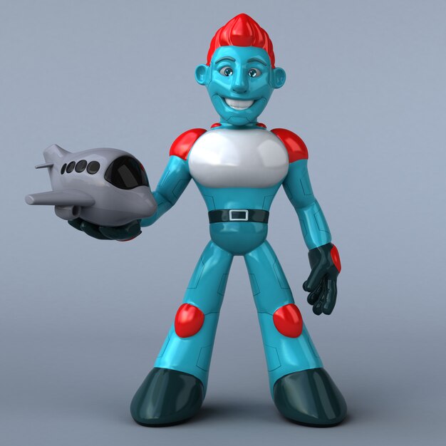 Robot rojo - Ilustración 3D