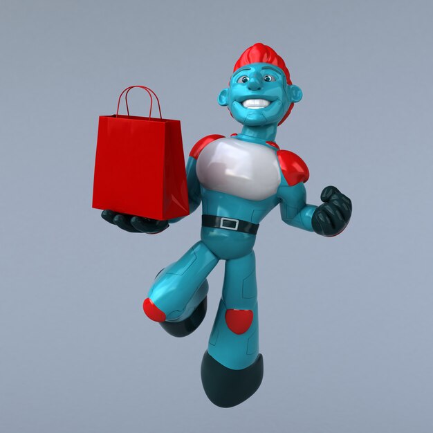 Robot rojo - Ilustración 3D