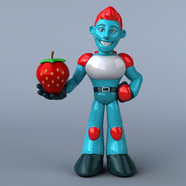 Robot rojo - Ilustración 3D